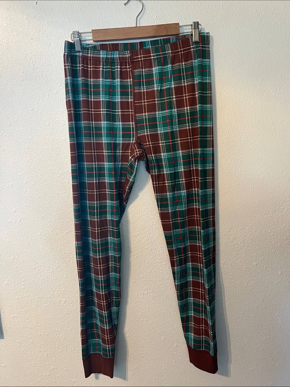 Hanna Andersson Women’s Holiday Plaid Knit Long John Lounge Pants Large